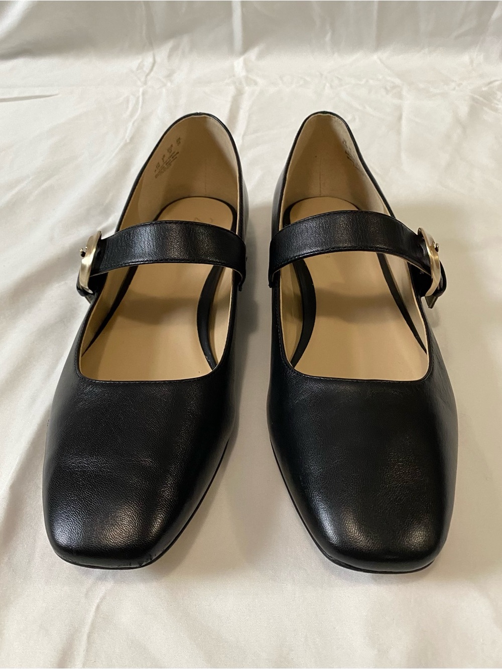 Naturalizer 27 Edit Women’s 8.5 Mary Jane Buckle Flats Black Leather